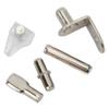 160pcs 6 Styles RV Shelf Pins Kit Nickel Shelf Support Pegs Cylindrical Pins Holder L Shaped Bracket for Cabinets