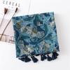 88*180Cm Bohemia Flower Women Scarf Shawl Cotton Linen Feeling Tassel Pashmina Muslim Hijab Wrap Lady Viscose Scarf