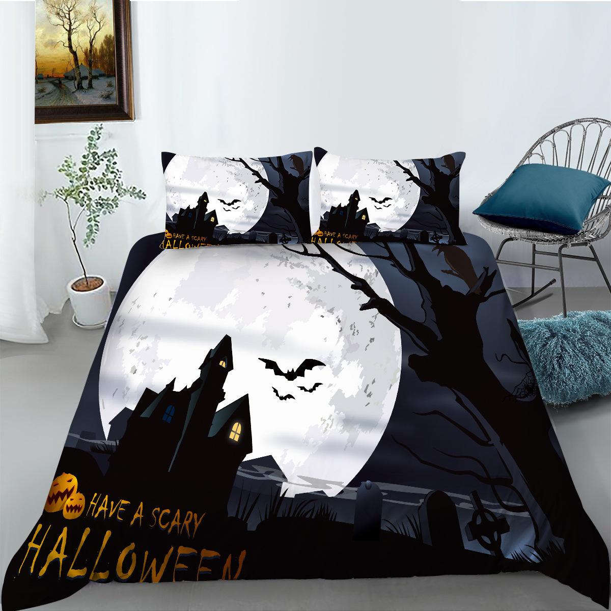 

Halloween Gift Quilt Cover Pillowcase Two Or Three-Piece Set Polyester 3D Digital Printing EU single 135*200