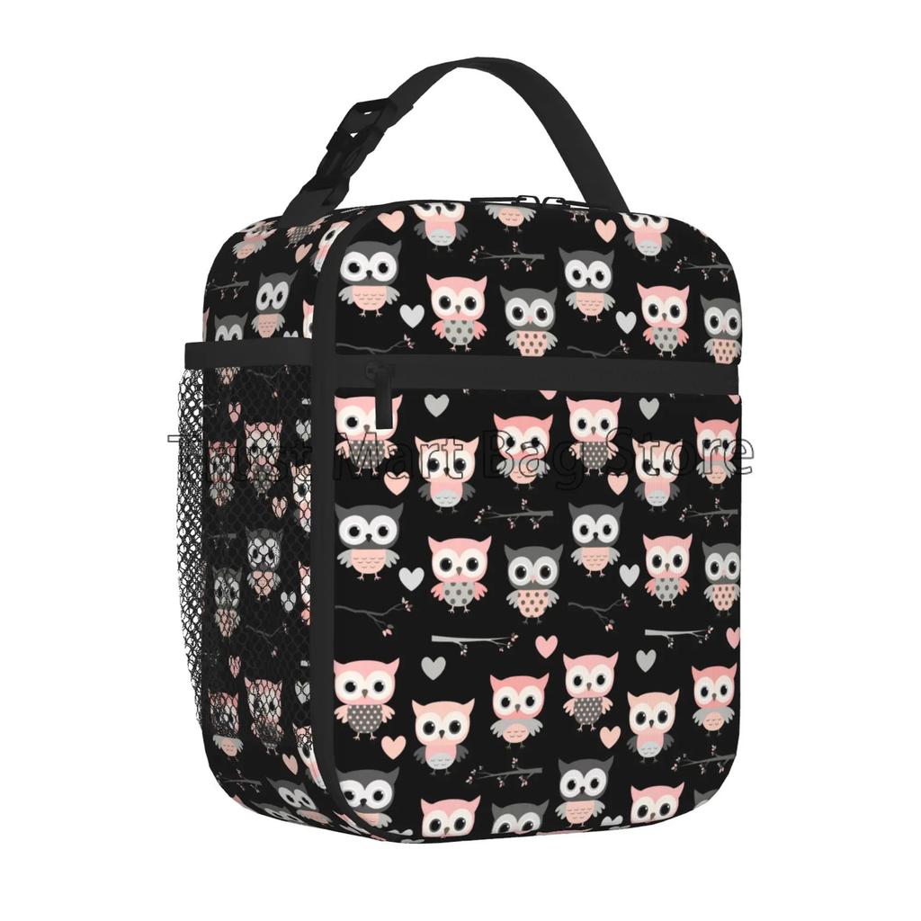 Owl Funny Lunch Bag Women Portable Lunch Box Insulated Cooler Reusable Bento Container Waterproof for Work School Travel Picnic