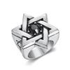 Popular Accessories Personalized Titanium Steel Sterling Silver Hexagram Men'S Retro Domineering Ring Sheep Head Series Ring