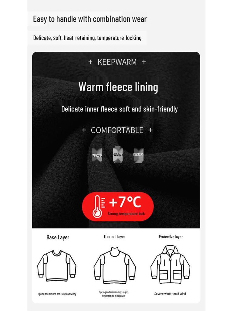 Pierre Cardin Men's 3-in-1 Fleece-Lined Windproof Jacket for Autumn/Winter