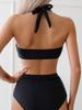Solid Bikini Set Women Swimsuit Two-Piece High Waisted Backless Female Swimwear Bathing Summer Fashion Vacation Beachwear