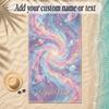 Cosmic Theme Soft Beach Towel Personalized Custom Name Text Towel Portable for Beach Pool Travel