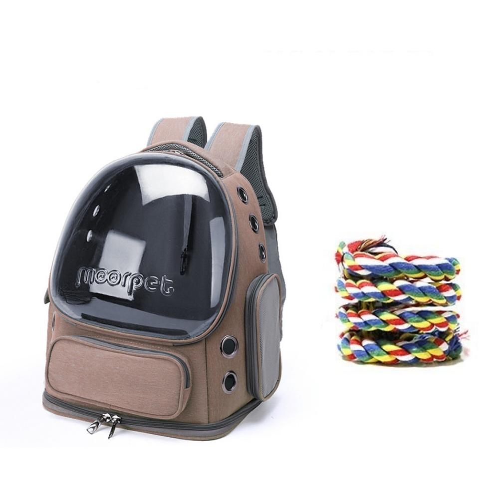 Vogel-Rucksack, Tragetasche, Reisekäfig mit Sitzstange, atmungsaktiv, klares Fenster, Vogel-Reisekäfig für Nymphensittiche, für Tierarztbesuche, Camping, Wandern