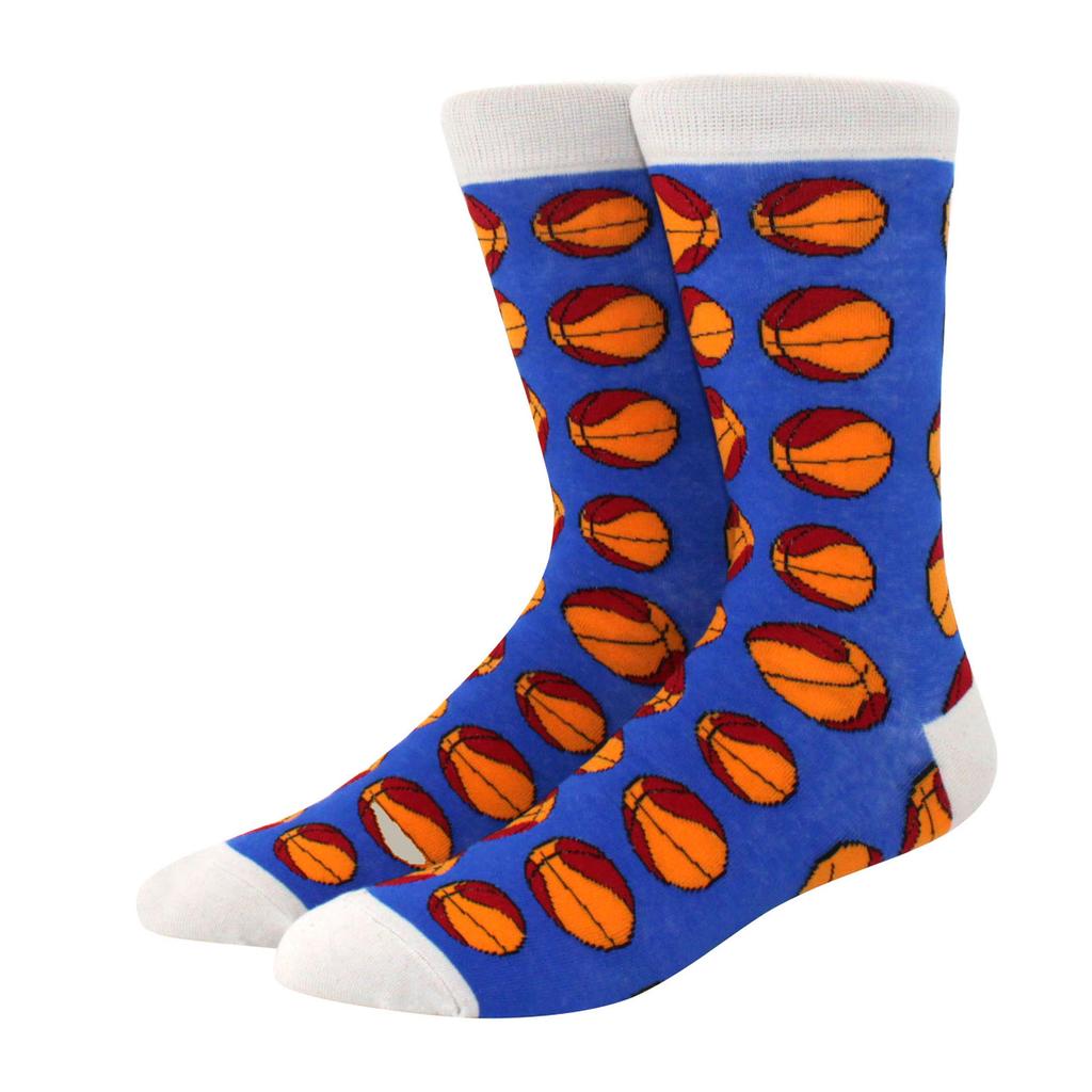 1 Pair Men's Fun Hip Hop Skateboard Beer Happy Art Print Mid Socks, EU38-46