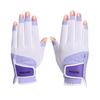 MAZEL Golf Gloves for Fingerless Design L Women, Pair, 16-18cm, (Purple, (17.5cm))
