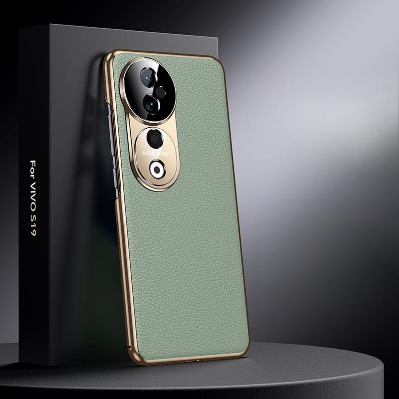 

Подходит для чехла для мобильного телефона VivoS19 Полностью закрывающий Гальванизированный 19pro Противоударный Vos Высококлассный Роскошный Мужской Кожаный Чехол vivo S19 Pro