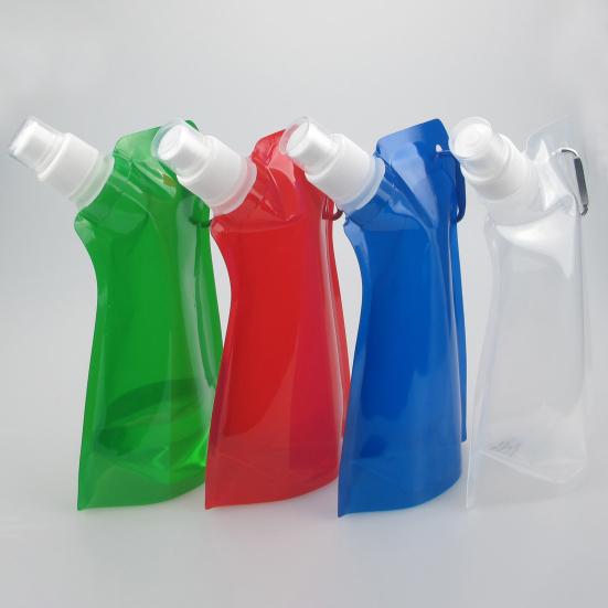 450ML Collapsible Water Bag Food Grade BPA Free Leak Resistant Lightweight Flexible Water Bottle Camping Supplies