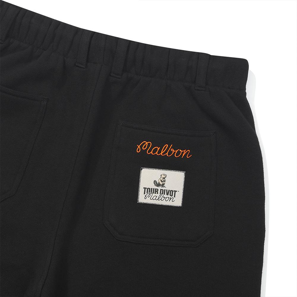 MALBON GOLF [Tour Divot] French Terry Sweatpants Black (Man)