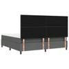Boxspring Bed with Headboard Dark Gray 200 X 200 Cm Fabric
