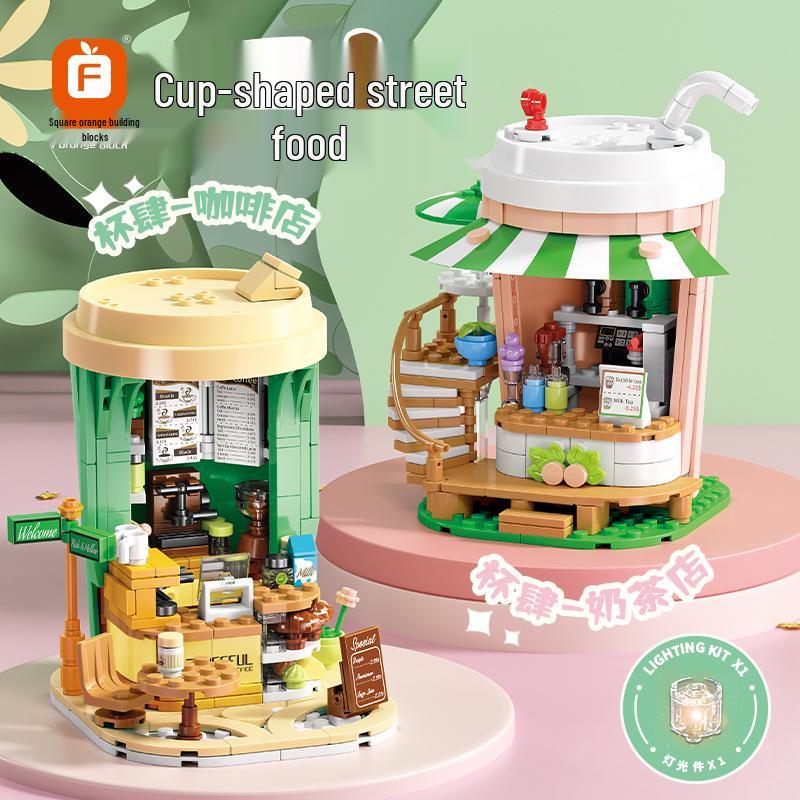 Fangcheng FC8520 Dreamy Cottage Coffee & Milk Tea Shop Building Blocks Toy Set