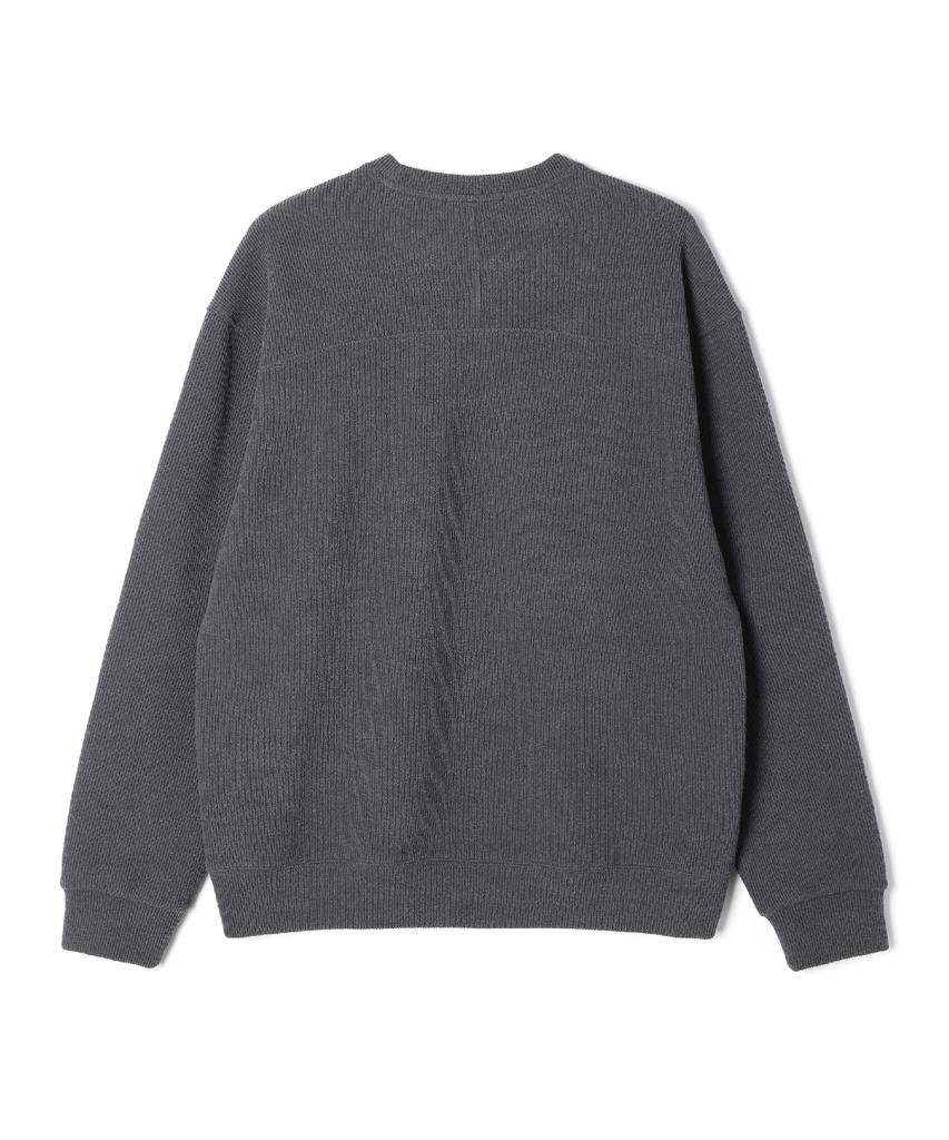 ADHOC Men'S Ribbed Sweatshirt (Dk-Grey) (Hc2Lt04)