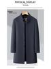 Men's Winter Wool Coat with Mink Fur Collar and Down Liner