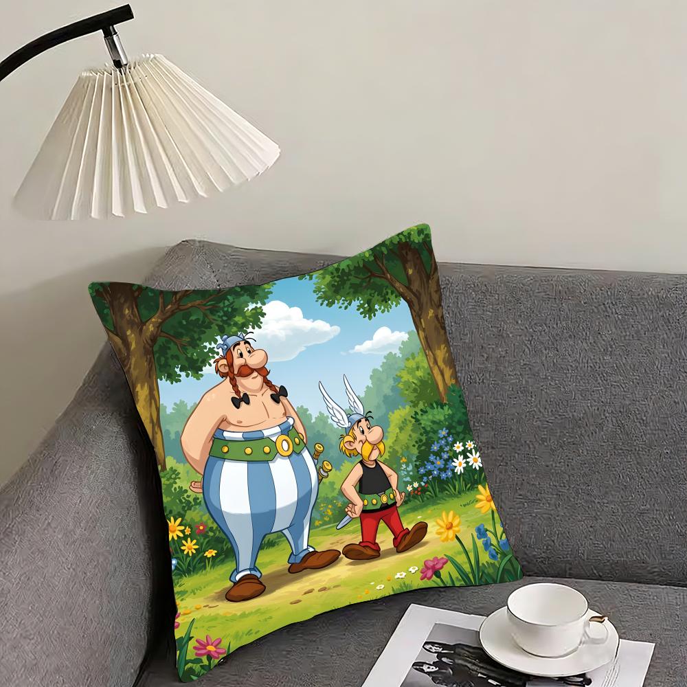

AAsterix And 0Obelix Cartoon Cushion Cover Pillowcase Ultra Soft Skin Friendly Fabric Cloud Like Comfort Concealed Zipper 30x30cm