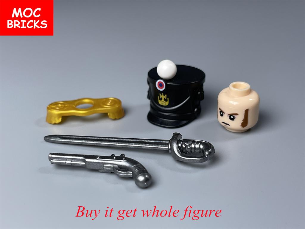 MOC Bricks Military Figures Napoleonic Wars Series Building Blocks Medieval French Dragoon British Soldiers Weapons Bricks Toys