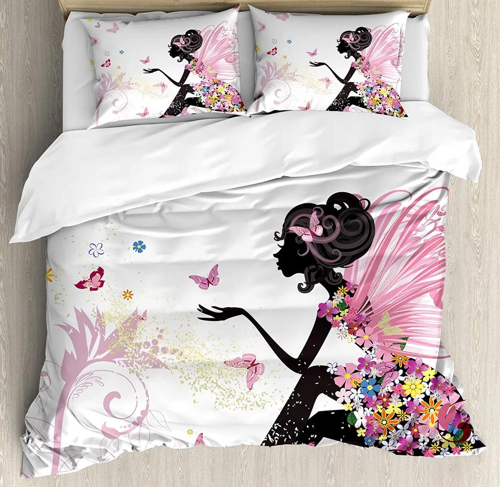 Floral Bedding Set Comforter Duvet Cover Pillow Shams Poppies Of Spring Season Pastoral Flowers Bot Bedding Cover Double Bed Set