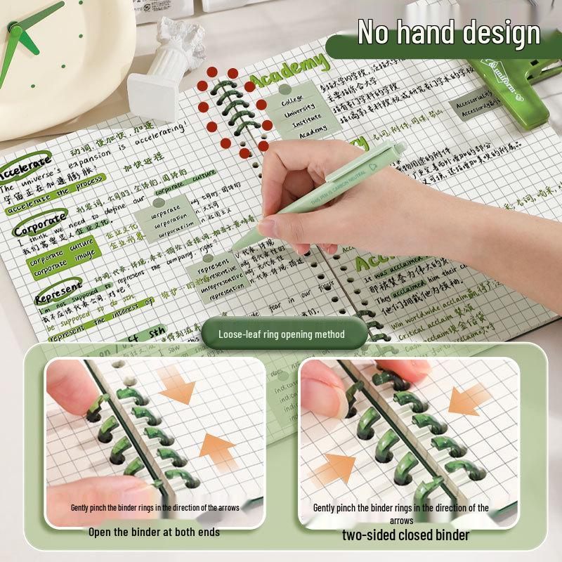 Retro B5 Top-Flip Detachable Ring Binder Notebook - Hand-Friendly Design