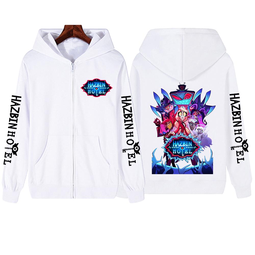 Hazbin Hotel Staffel 2 Reißverschluss-Hoodie Mann Frau Harajuku Langarm Musical TV-Serie Pullover Tops Sweatshirt Geschenk