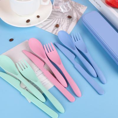 Tragbares Kinder-Stilvolles Dreiteiliges Besteckset: Löffel Gabel und Essstäbchen