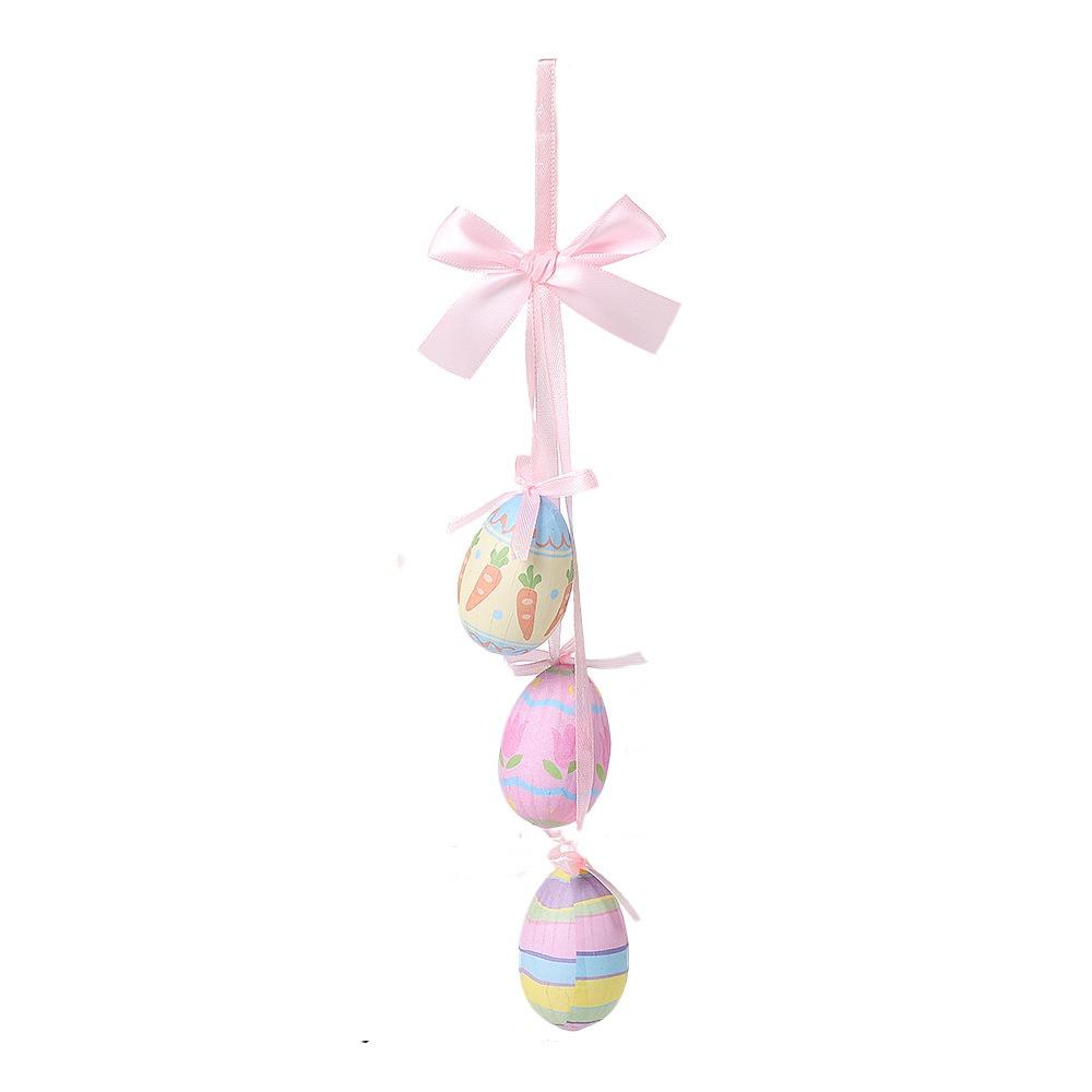 Painted Easter Eggs Hanging Pendant DIY Crafts Easter Tree Decor Colorful Eggs String  Home Decor