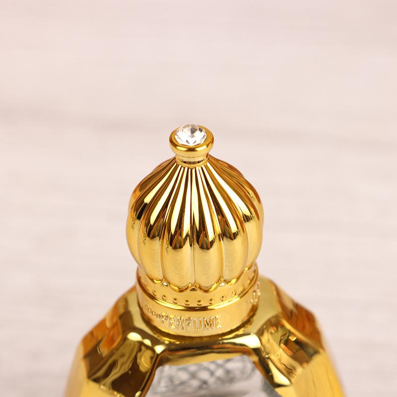 Mini Essential Oil Roller Bottle Crown Shape Perfume Bottling Portable Transparent Travel Electroplated Carve Glass Empty Bottle