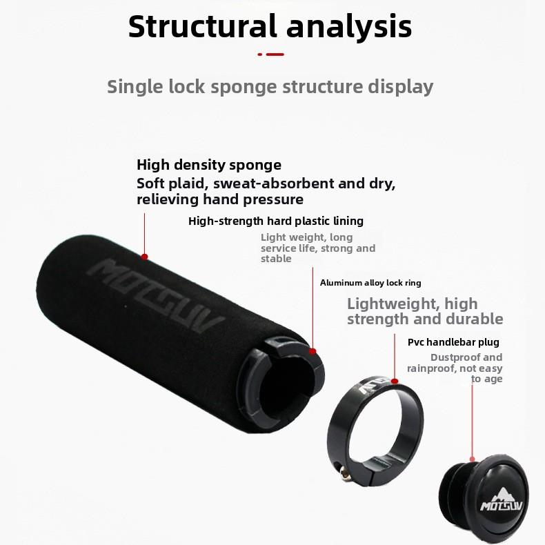 Bicycle Grips Mountain Bike Lock Sponge Handlebar, Dead Fly Single Comfort Handlebar Riding Accessories