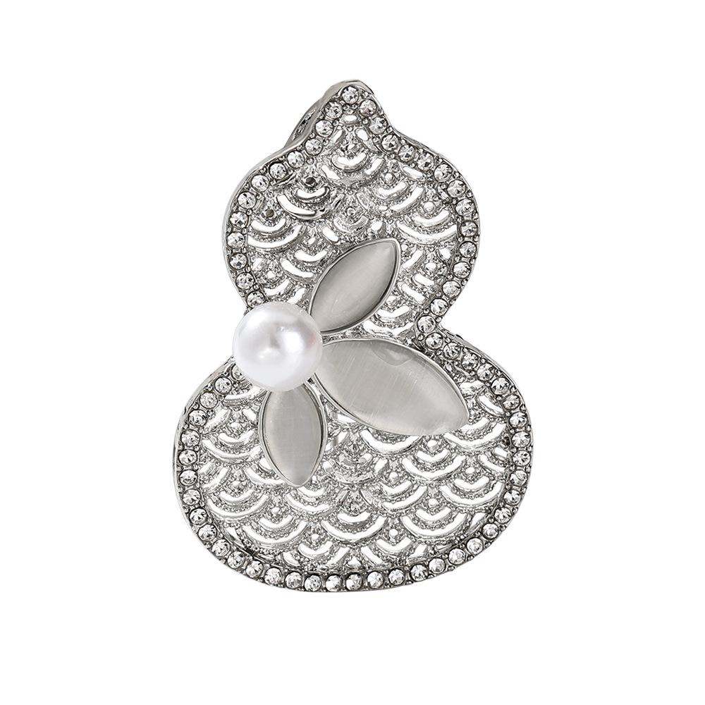 Hollow gourd brooch light luxury versatile high sense niche new corsage pin jewelry women's accessories