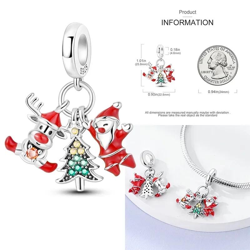 Christmas Charms Copper Christmas Tree Santa Claus Ice Boot Snowflake Pendant Beads Fit Bracelet Diy Jewelry