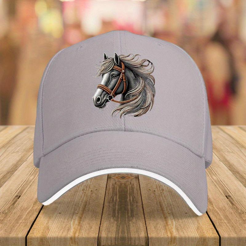 Horse Head Equestrian Graphic Baseball Cap Polyester Adult Outdoor Adjustable Sun Protection