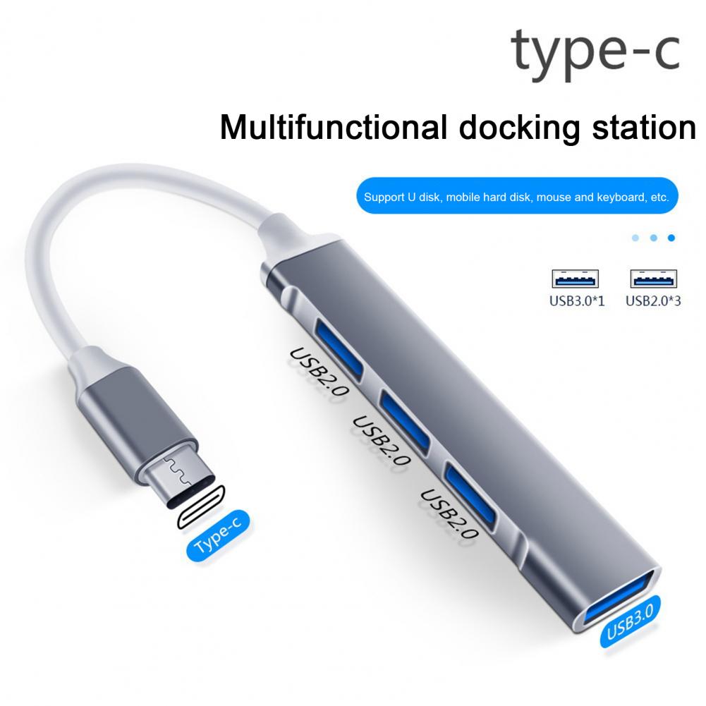 Practical USB Splitter Hub Space-saving Universal USB Hub Adapter 4 in 1 USB3.0 Type-C 3.0 Hub Expansion Dock