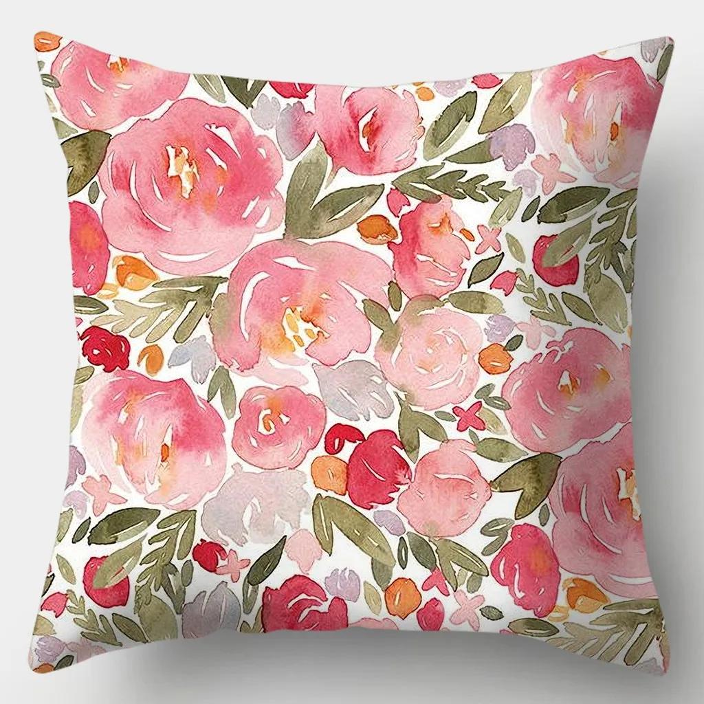 Fresh Style Pillowcase 45cmX45cm Square Sofa Pillow Cover Pretty Flowers Cushion