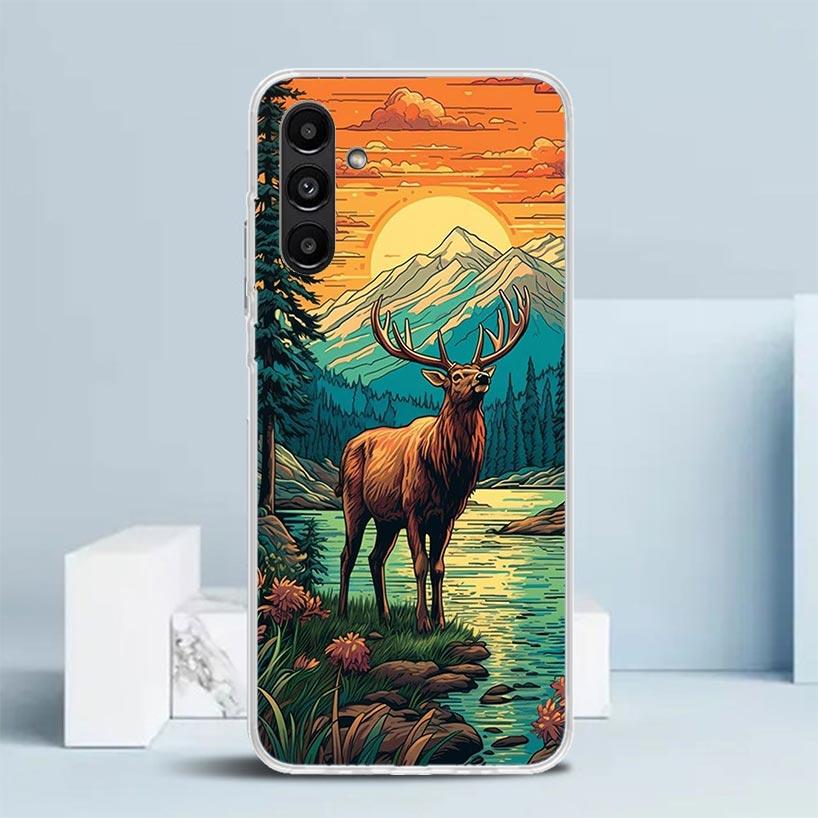 Deer Hunting Camo Cover for Samsung Galaxy A17 A37 A57 A16 A26 A36 A56 A15 A14 A55 Phone Case A13 A53 A25 A35 A24 A34 A23 A33 Ga