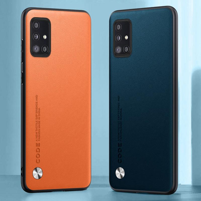 Luxury PU Leather Case For Samsung Galaxy A51 A71 4G Back Cover Matte Silicone Full Protection Phone Case For Samsung A51 A71 5G