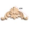 Beautiful Wood Applique Carve Decal Single Side Wood Carved 4 Pcs Replacement Unpainted 4*4cm-20*20cm Accessories Beige Classic