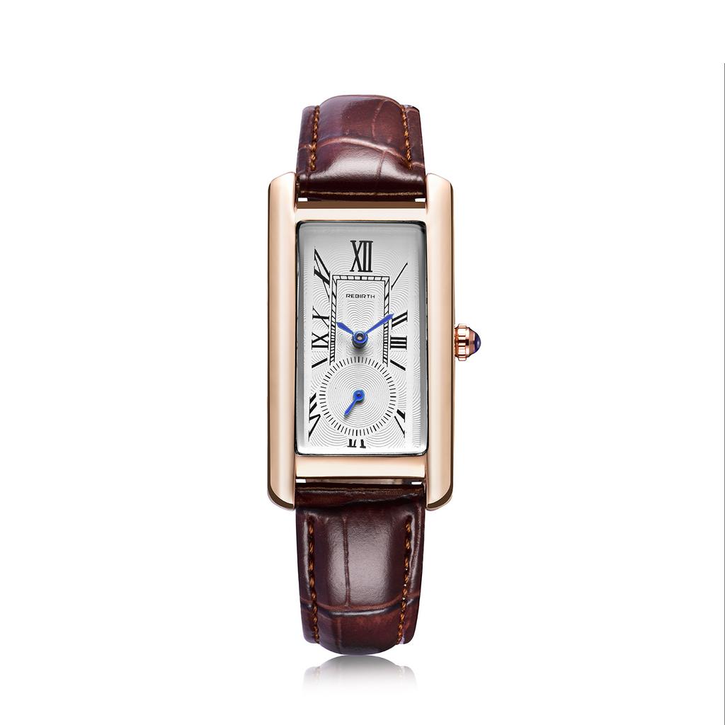 Reloj de Cuarzo Para Mujer, Dos Y Media Manecillas Impermeable Cuadrado Escala Romana Correa Para Reloj de Moda de Mujer