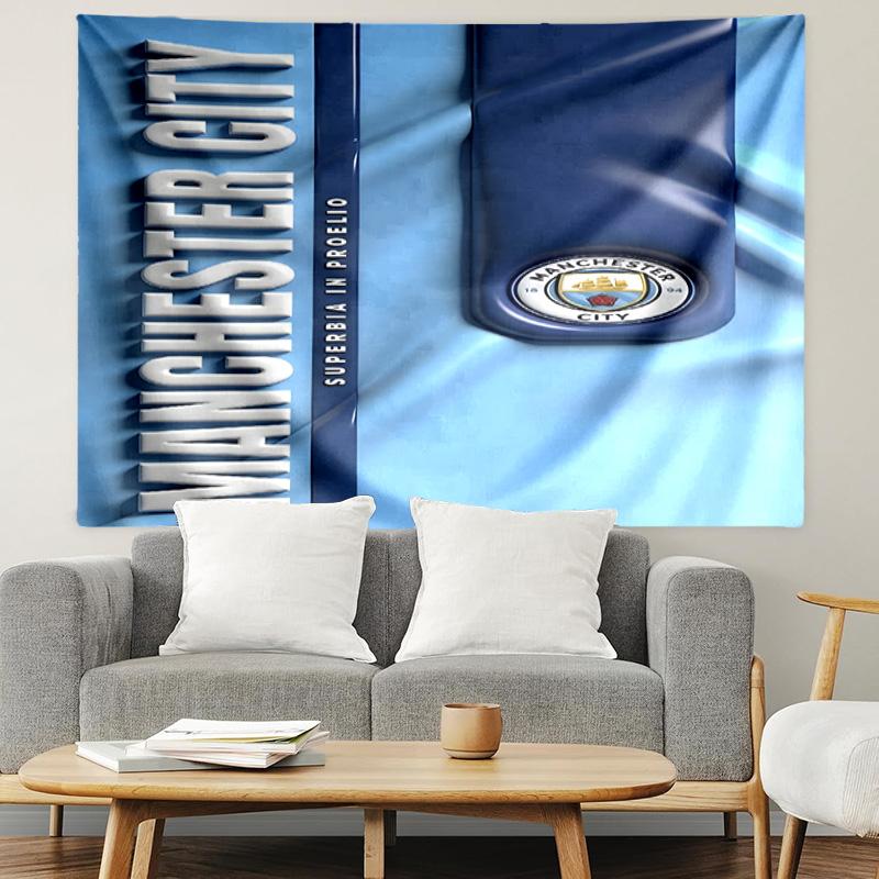 Manchester City FC Print Tapestry, Lightweight Wall Hanging, for Bedroom, Dorm, Living Room, Home Art Decor - Birthday Christmas Gift for Friends
