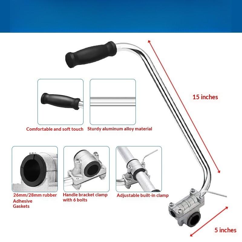 Lithium Battery Lawn Mower Aluminum Tube Handle Gardening Tools Auxiliary Handle Trimmer Grip