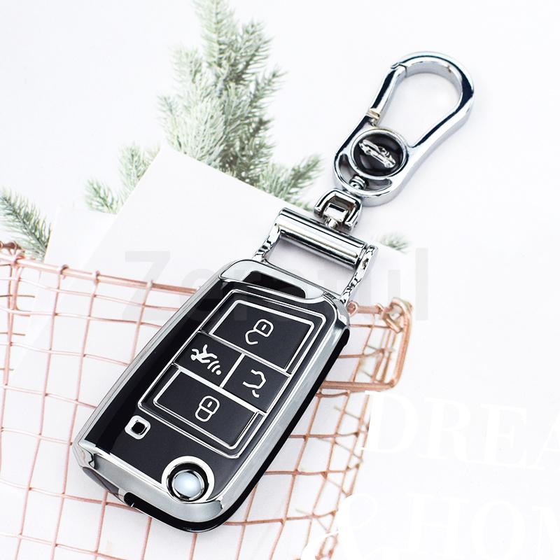 Shell Fob Bag For Vw Volkswagen Golf 7 Mk7 Tiguan Mk2 For Skoda Octavia For Seat Ateca Leon Fr 2 Ibiza Tpu Car Key Case Cover