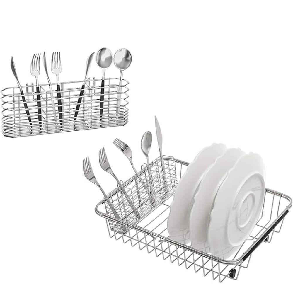 Stainless Steel Utensil Storage Rack Hanging Breathable Cutlery Organizer Drained Chopsticks Holder Fork