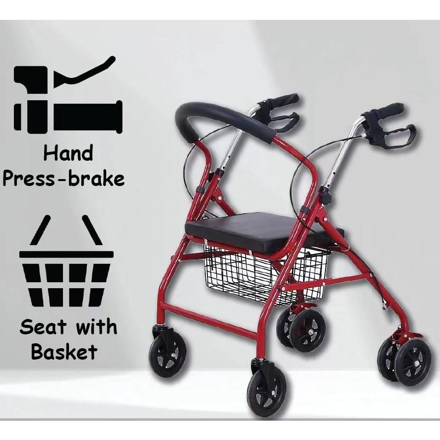 Roller Walker Adult Wheelchair Trolley Folding Training Assistance Quadricycle