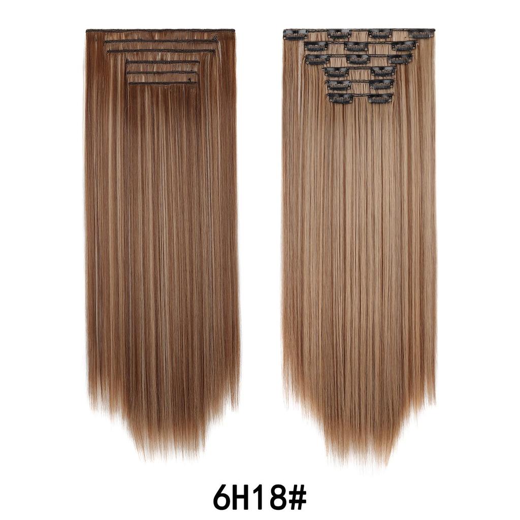 6Pcs/Set Clip-in Hair Extensions Long Straight Hair for Full Head Synthetic Hairpiec for Women Ladies