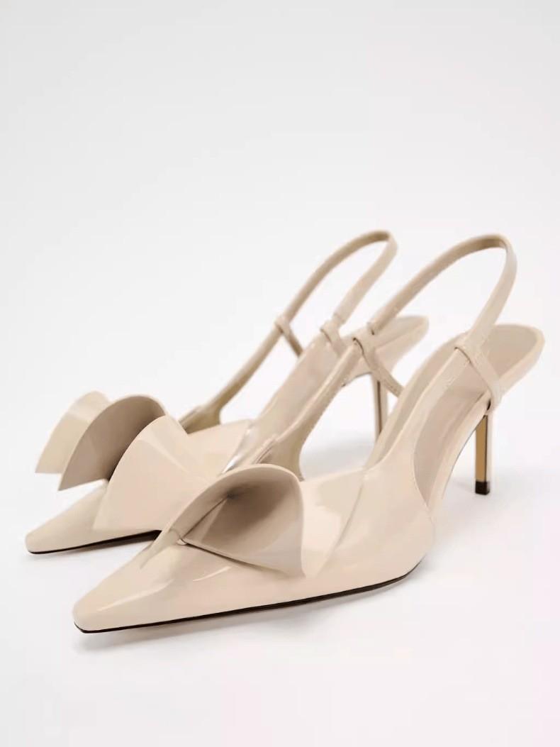 

Премиум бежевые туфли на высоком каблуке женские с бантом пустые маленькие кожаные туфли с юбкой на высоком каблуке сандалии 40