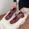 2025 spring new rivet Mary Jane shoes women's comfortable shallow mouth single shoes with French high heels women's outer wear