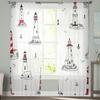 Lighthouses Pattern Tulle Curtains For Living Room Bedroom Christmas Chiffon Sheer Voile Kitchen Curtain