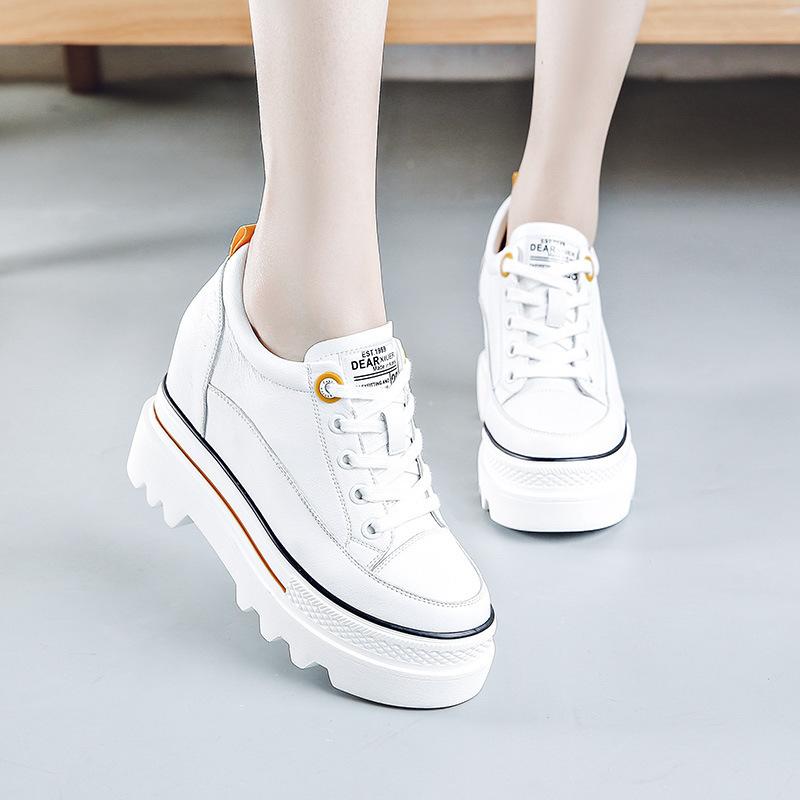 5CM Thick Bottom Mesh Breathable Women's Autumn Solid Color Sports Shoes Casual Running Sports Shoes Outdoor Women's Shoes 34-40