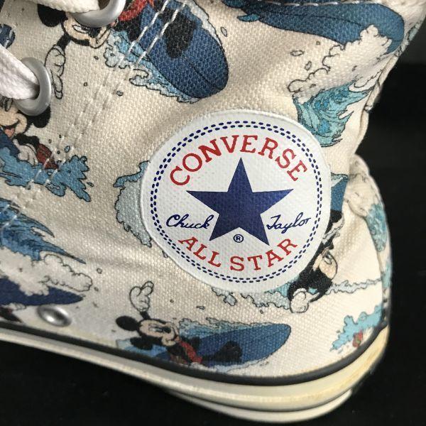Disney × Converse Mickey High-Top Sneakers White Light Blue 23.0cm(USED)
