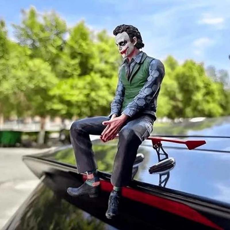 Jokers Action Figure, 10Inch Jokers Character Statue, with Wearable Masks for Car Ornament, Desktop Decor