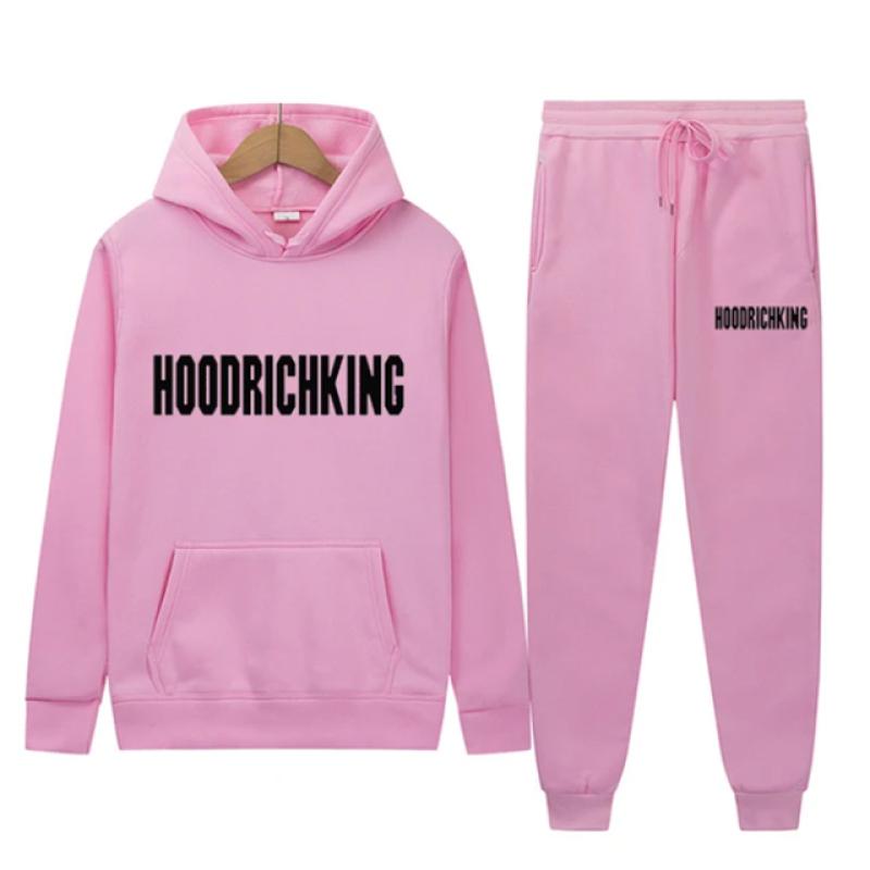 Męska i damska wiosenna polarowa odzież sportowa Męska i damska codzienna bluza z kapturem Garnitur dla par Jogging Modny sweter Czarny S-3XL