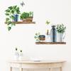 Naklejki Ścienne Dekoracyjne z Doniczkowymi Roślinami do Dekoracji Salonu, Zdejmowalne Samoprzylepne Naklejki na Drzwi, Okna, Płytki, Mural z PCV